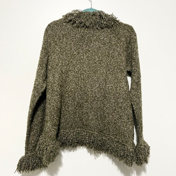 Wind River Womens Fringed Cardigan M/L Green Goblincore Swamp Witch Forest Fairy - Picture 2 of 12